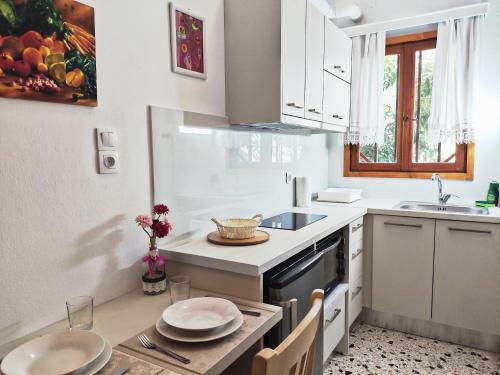 Kuchyň nebo kuchyňský kout v ubytování Apartments Papadioti
