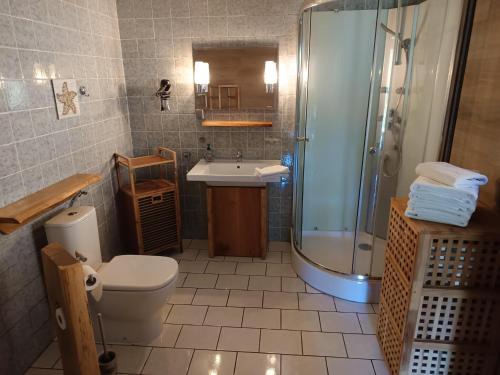 Koupelna v ubytování Ferienhaus Am Hermannsberg, Oberschönau