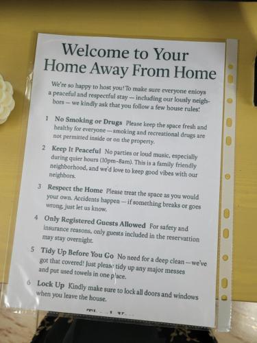 a sign that says welcome to your home away from home at Beautiful bedroom in Limassol