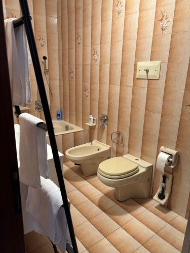 a bathroom with a toilet and a sink at la casa dell'uva in Monte Isola