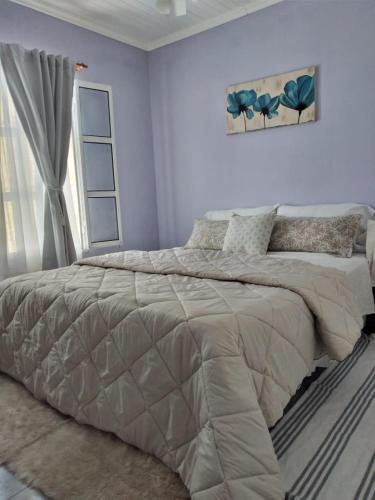 a bedroom with a large bed in a room at Alojamiento Turístico Los Pinos in Villa Elisa