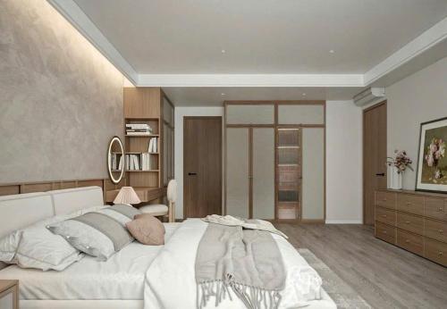 a bedroom with a large white bed in a room at FLC Sea Tower Quy Nhơn-Codotel 5 Sao-Mặt Biển Quy Nhơn-Trung Tâm Thành Phố in Quy Nhon