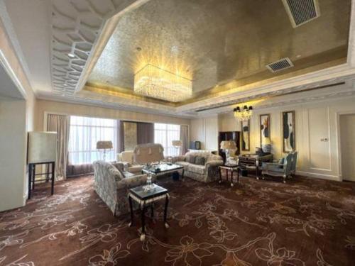 Χώρος καθιστικού στο Yuncheng Jianguo Hotel