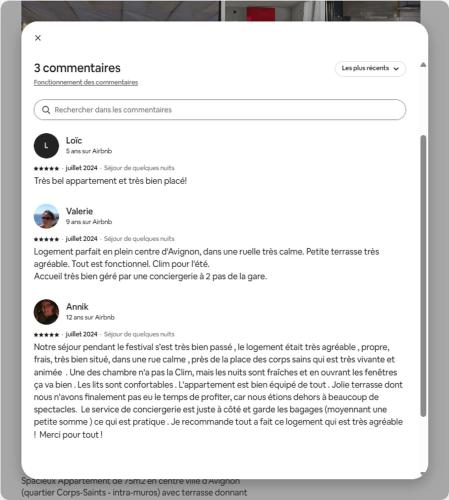 Capture d'écran d'une page d'un site Web dans l'établissement T3 avec Terrasse Wi-Fi - Clim Avignon intramuros, à Avignon