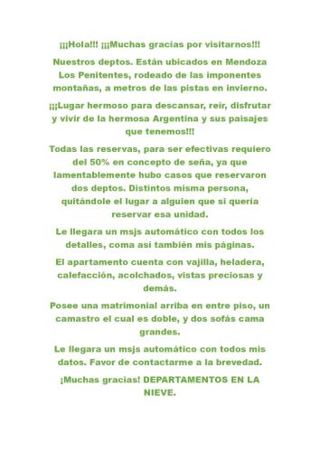 a screenshot of a page of a document at Hermoso departamento frente a las montañas in Los Penitentes