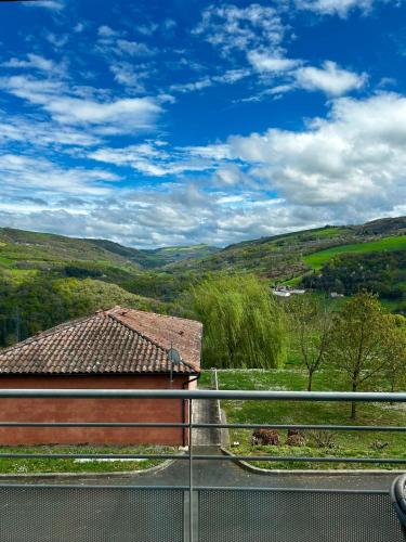a view from the balcony of a house at L'Erable T2 climatisé in Trébas