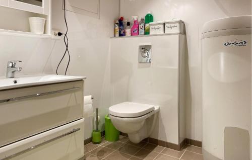 a small bathroom with a toilet and a sink at Stunning Home In Runde With Wifi in Runde