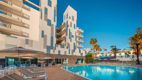 a rendering of the exterior of a building with a swimming pool at Labranda Marieta & Spa - Adults Only in Playa del Ingles