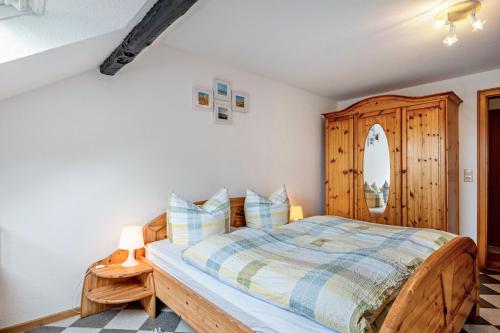 Cama o camas de una habitación en Fewo Ingrids Ferienhof