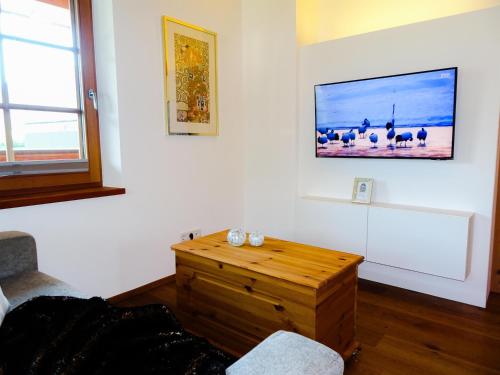 Μια τηλεόραση ή/και κέντρο ψυχαγωγίας στο Ferienappartement Mankei