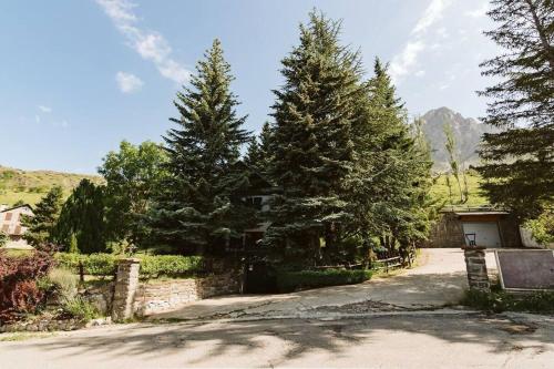 a driveway with trees in front of a house at CASA FIR by Cardi Suites in Formigal