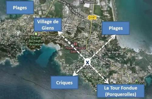 Photo de la galerie de l'établissement Hyères, Presqu'ile de Giens, Joli F3 indépendant, 4 pers, dans villa criques et plages à pied La Polynésie, à Hyères