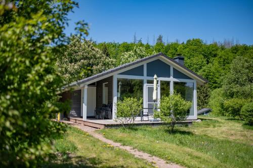 a small house in the middle of a field at 4 Personen mit Sauna F3H6 in Ruhla