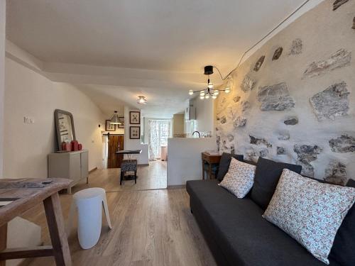 Χώρος καθιστικού στο Apartment, panoramic view near Monaco and Nice