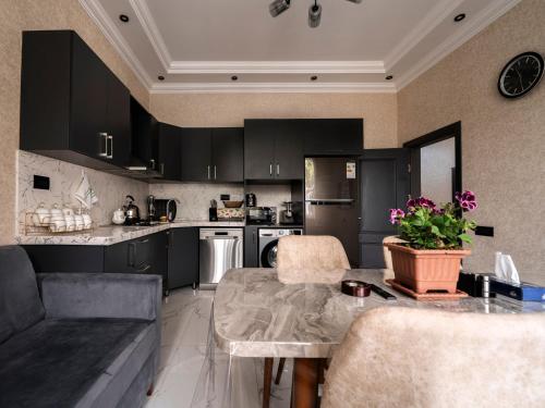 Kuchyň nebo kuchyňský kout v ubytování Twin Villas Gabala