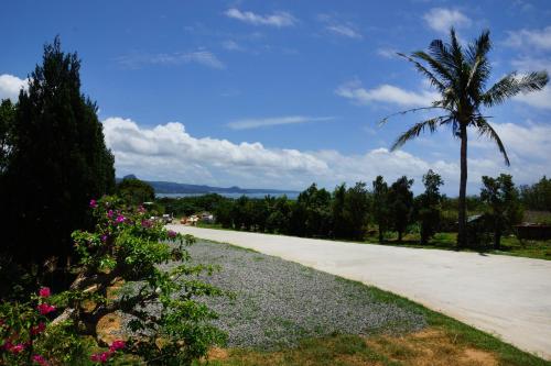a palm tree and a road with a palm tree at Coral B&B in Hengchun