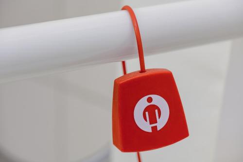 a red toy object with a symbol on it at ibis Hotel Hamburg St. Pauli Messe in Hamburg