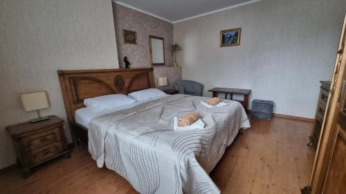 Postel nebo postele na pokoji v ubytování Pas Loretą Apartments