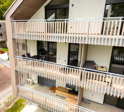 Balkón nebo terasa v ubytování BLUE LAKE Apartment No12