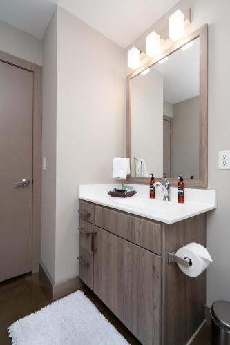 a bathroom with a sink and a mirror at Sable 305 - One Bedroom in Minneapolis