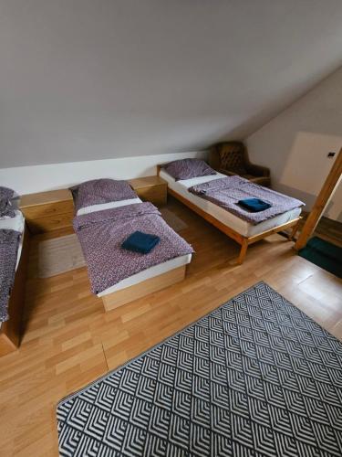 Postel nebo postele na pokoji v ubytování Ubytování u Kotrnců