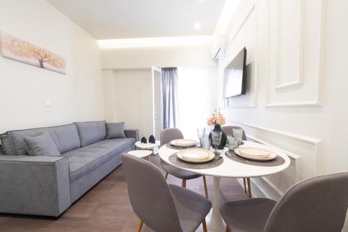Χώρος καθιστικού στο Modern Rooms Exarchia