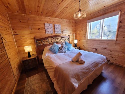 Postel nebo postele na pokoji v ubytování Carolin Cacao - Cabaña Nogal