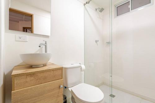 Koupelna v ubytování Apto moderno y acogedor