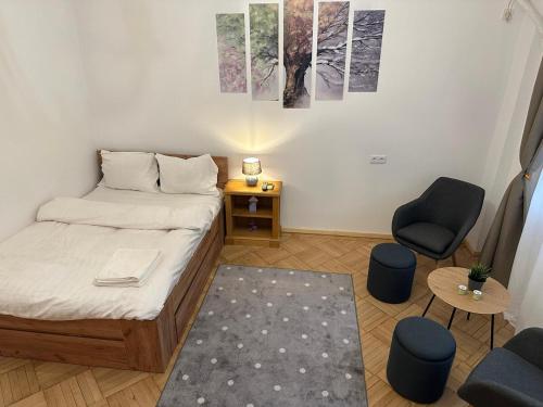 Ένα ή περισσότερα κρεβάτια σε δωμάτιο στο Affordable 1Br Apt in Downtown