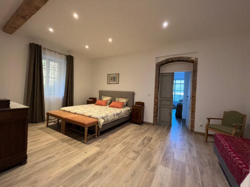 Postel nebo postele na pokoji v ubytování Gîte Villa Santina