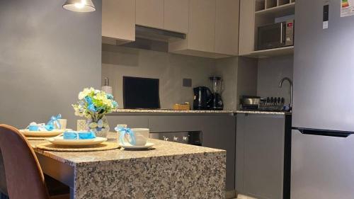 Cucina o angolo cottura di Hermoso departamento de 1D, terraza y vista al mar