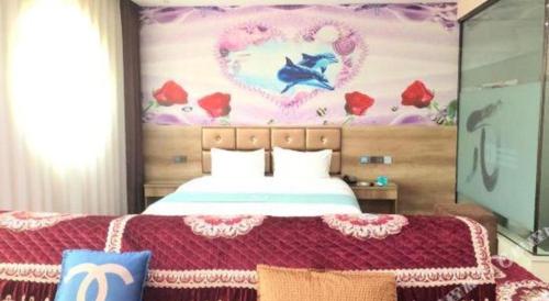 Ένα ή περισσότερα κρεβάτια σε δωμάτιο στο PAI Hotel·Linfen Hongdong Lily Town