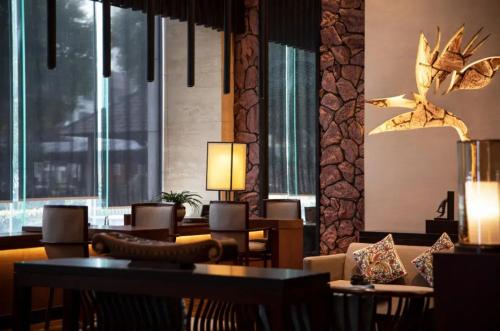 Ruang duduk di SSAW Boutique Hotel Hangzhou Xiaoshan Yinlong Hangfachang Subway
