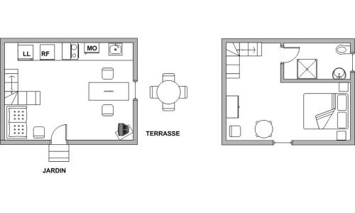 Cet appartement comprend une chambre et un salon. dans l'établissement Le gite le pigeonnier, à Fox-Amphoux