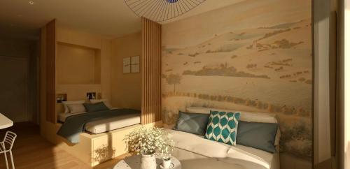 Posezení v ubytování Studio près de la plage