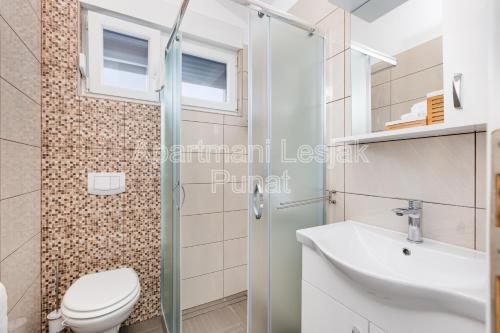 Koupelna v ubytování Apartmani Lesjak
