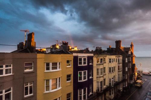 a view of a city with buildings and the ocean at Paskins Town House in Brighton & Hove