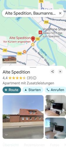 a screenshot of a map of a building at Alte Spedition in Demmin