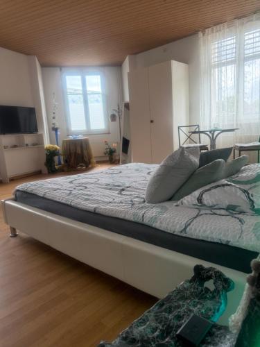 Una cama o camas en una habitación de Eigerplatz