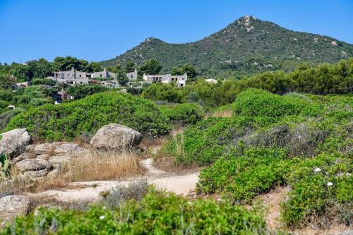 a mountain with houses on top of a hill at Casa 15 in Castiadas