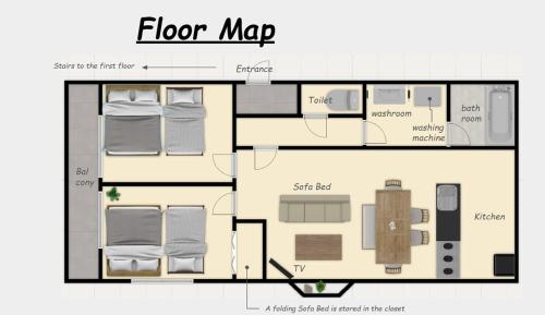 a floor plan of a house with a floor map at Akabane Nishi Masuda House in Tokyo
