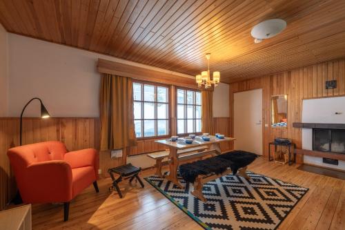 Гостиная зона в Kuukkeli Apartments Saarisatu ja Urupää