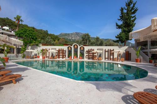 Bazén v ubytování Hotel Meri All inclusive nebo v jeho okolí
