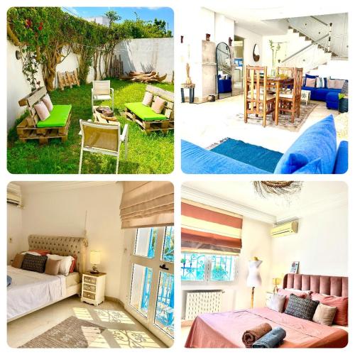 Un lugar para sentarse en Duplex avec jardin a Sidi Bousaid