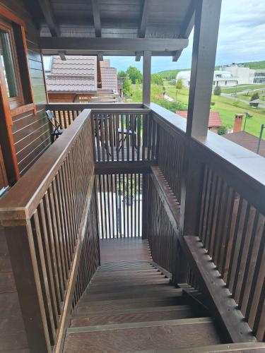 a view from the deck of a house at Cabana Suzanne Băile Figa-cu aer conditionat in Agrişu de Sus