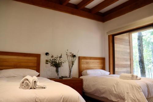 Postel nebo postele na pokoji v ubytování Claro de Luna Lodge