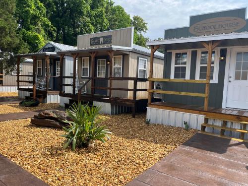 a row of tiny houses in a park at The Outpost in Grand Rivers