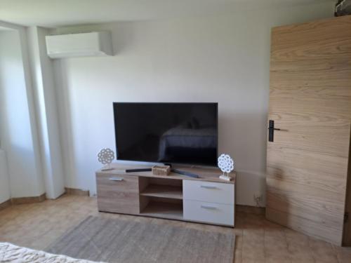 TV a/nebo společenská místnost v ubytování Maison avec spa aux portes d'Ajaccio