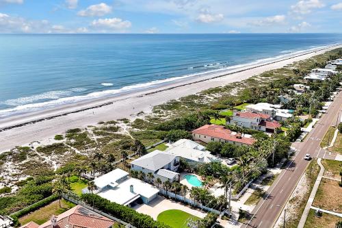 an aerial view of the beach and houses at Villa with Beach Front Views in Cocoa Beach