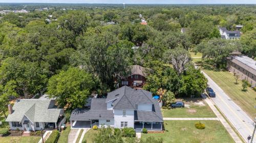 an aerial view of a house at Martin B- historic district apt with pool in Ocala